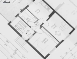 نقشه معماری ساختمان شامل پلان طبقات، دیوارها و مسیر تأسیسات