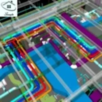 نقشه تأسیسات ساختمان - لوله‌کشی، برق و تهویه